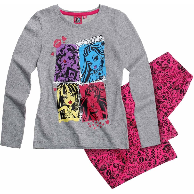Monster High Pyjama pink in Größe 128 für Mädchen aus Oberteil: 90% Baumwolle 10% Viskose Hose: 100% Baumwolle