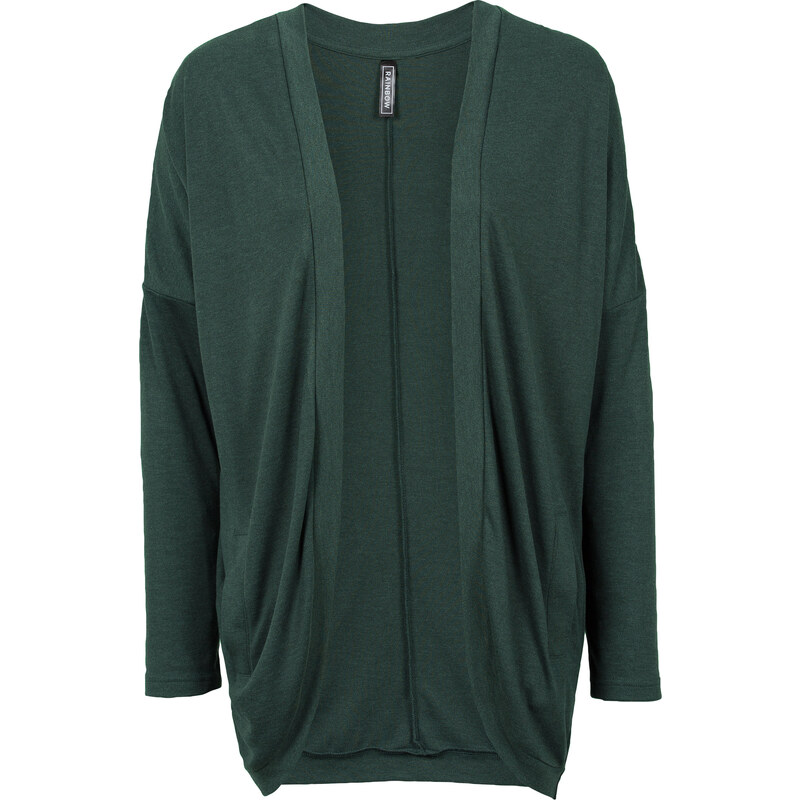 RAINBOW Oversize-Strickshirt-Jacke langarm in grün für Damen von bonprix