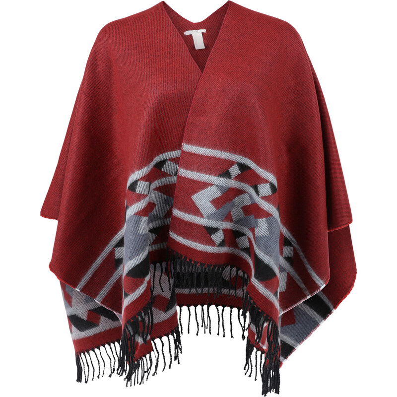 Q/S designed by Blanket-Poncho mit Ethno-Muster