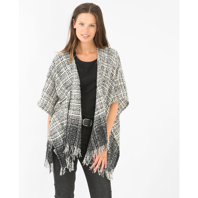 Tweed-Poncho Naturweiß, Größe 00 -Pimkie- Mode für Damen