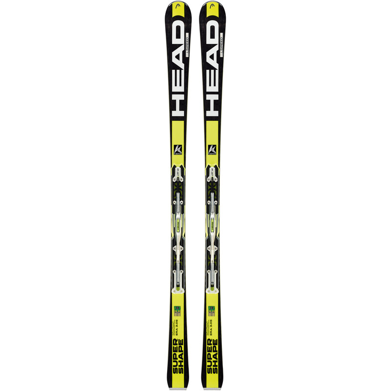 Head: Skier Race Carver Supershape Speed inkl. Bindung Prx 12, schwarz/gelb, verfügbar in Größe 184