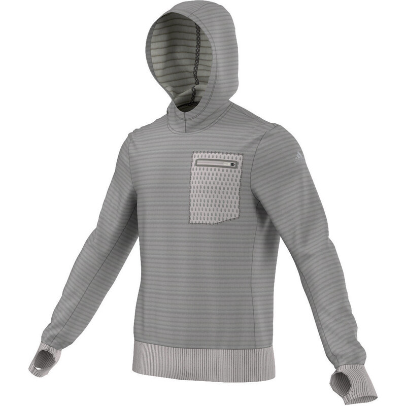 adidas Performance: Herren Laufshirt / Sweatshirt mit Kapuze Aktiv Hoody grau, grau, verfügbar in Größe M