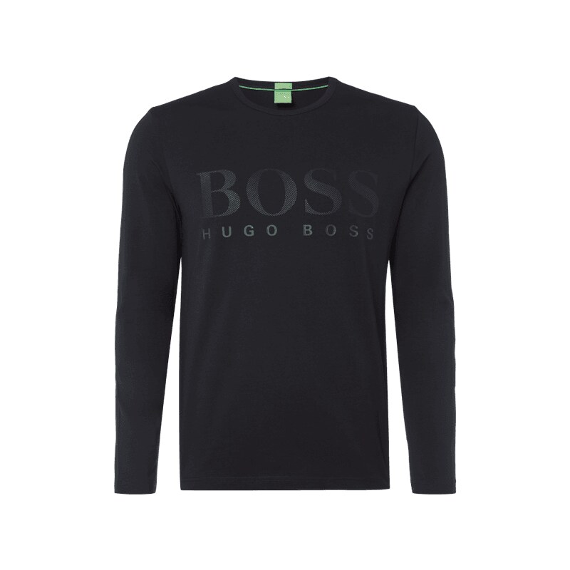 Boss Green Modern Fit Longsleeve mit gummiertem Logo-Print