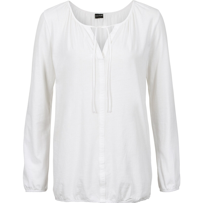 BODYFLIRT Shirtbluse langarm in weiß für Damen von bonprix