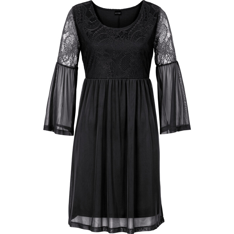 BODYFLIRT Kleid mit Glockenärmel in schwarz von bonprix