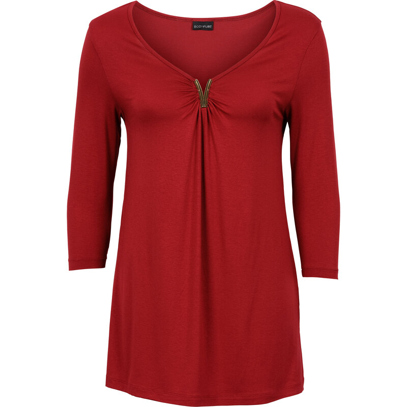 BODYFLIRT Shirt mit Applikation 3/4 Arm in rot für Damen von bonprix