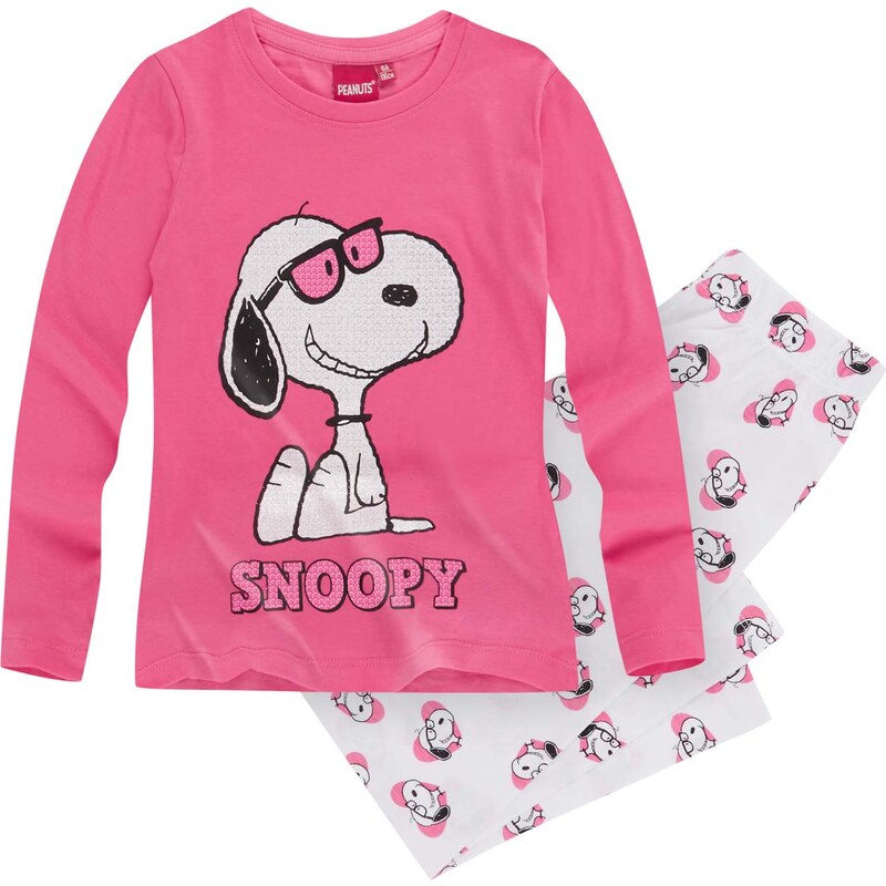 Snoopy Pyjama weiß in Größe 116 für Mädchen aus 100% Baumwolle