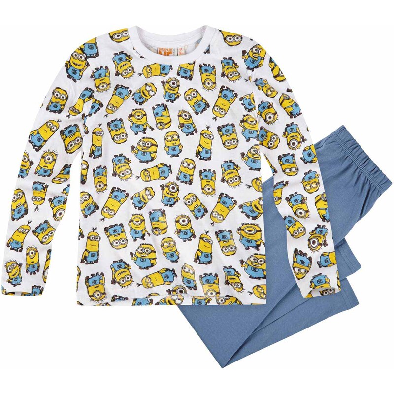 Minions Pyjama blau in Größe 116 für Jungen aus 100% Baumwolle