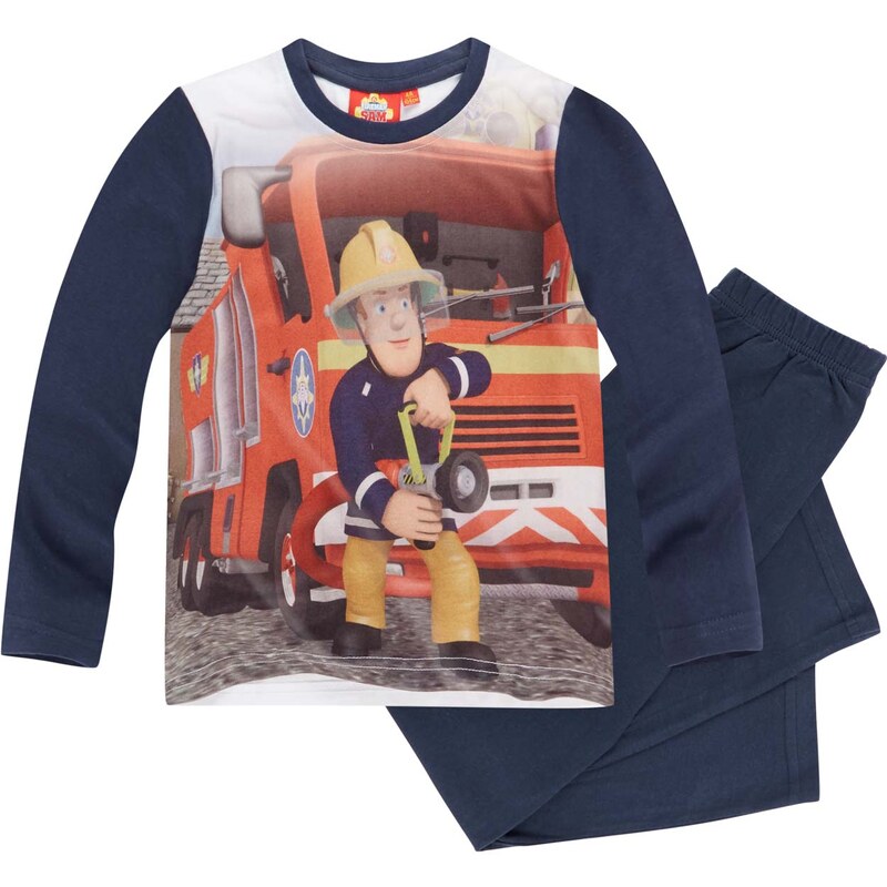 Feuerwehrmann Sam Pyjama blau in Größe 98 für Jungen aus Vorderseite: 100% polyester Ärmel: 100% Baumwolle