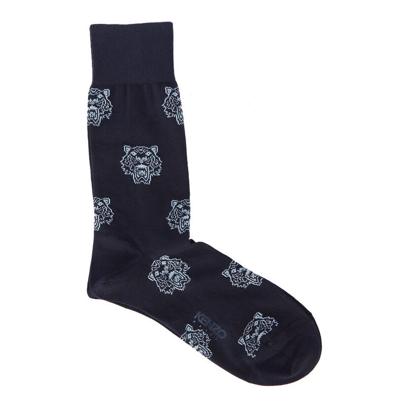 KENZO Nachtblaue Socken mit Tigerlogo All-Over