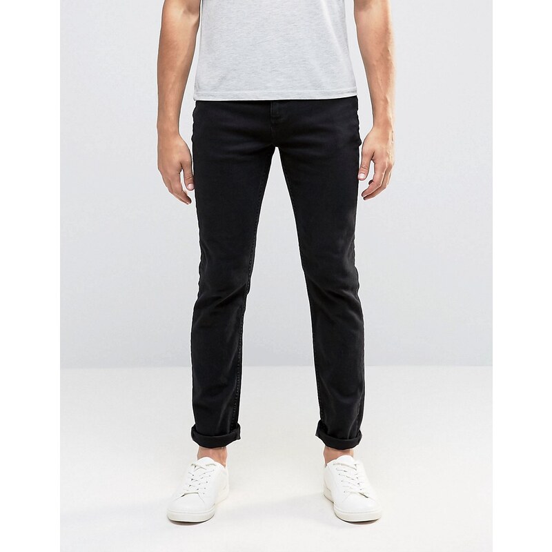 Selected Homme - Schmale, schwarze Jeans mit Stretch-Anteil - Schwarz