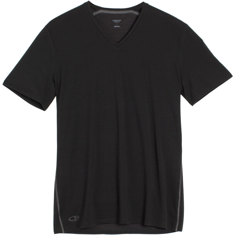 Icebreaker: Herren Funktionsunterhemd / Unterhemd Anatomica Short Sleeve V, schwarz, verfügbar in Größe S