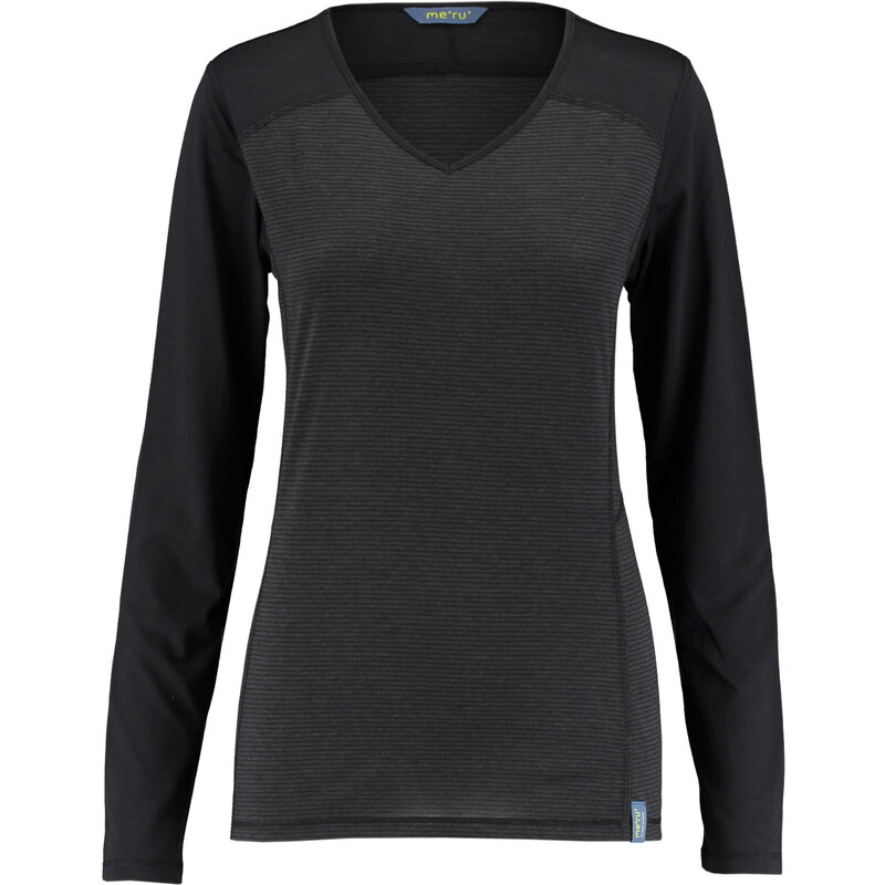 meru: Damen Outoor-Shirt Langarm, schwarz, verfügbar in Größe XXL,XS