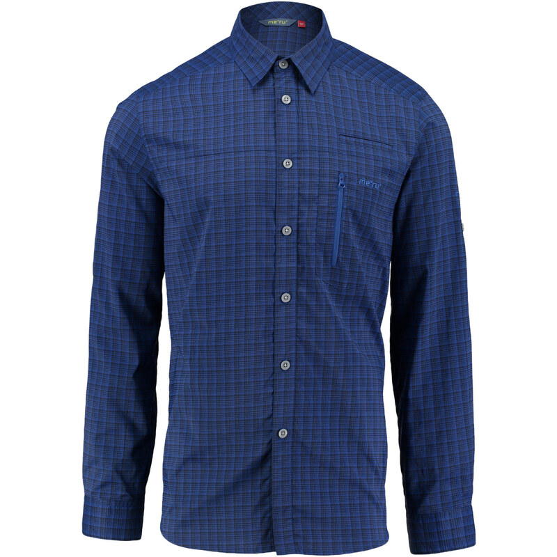 meru: Herren Karo Hemd Herning Shirt Langarm, blau, verfügbar in Größe 50,52,54,48