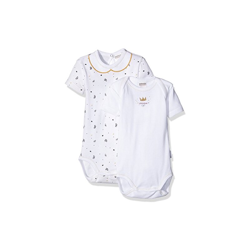 Absorba Underwear Baby - Mädchen Body PRINCESS, 2er Pack, Gr. 98 (Herstellergröße: 3A), Weiß (Blanc 01)