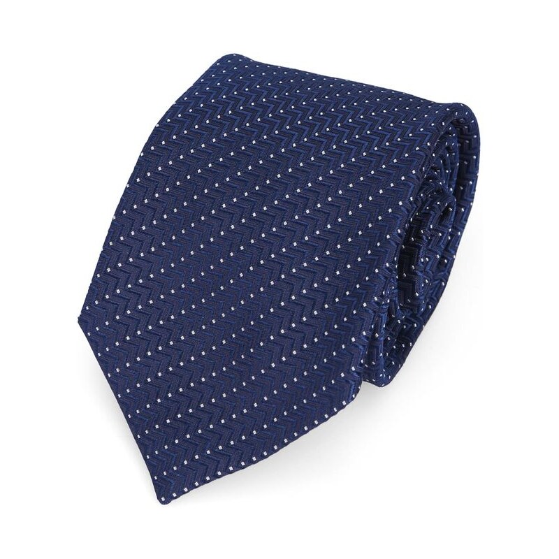 ARMANI COLLEZIONI Zick-Zack-Krawatte in Blau mit weißen Punkten