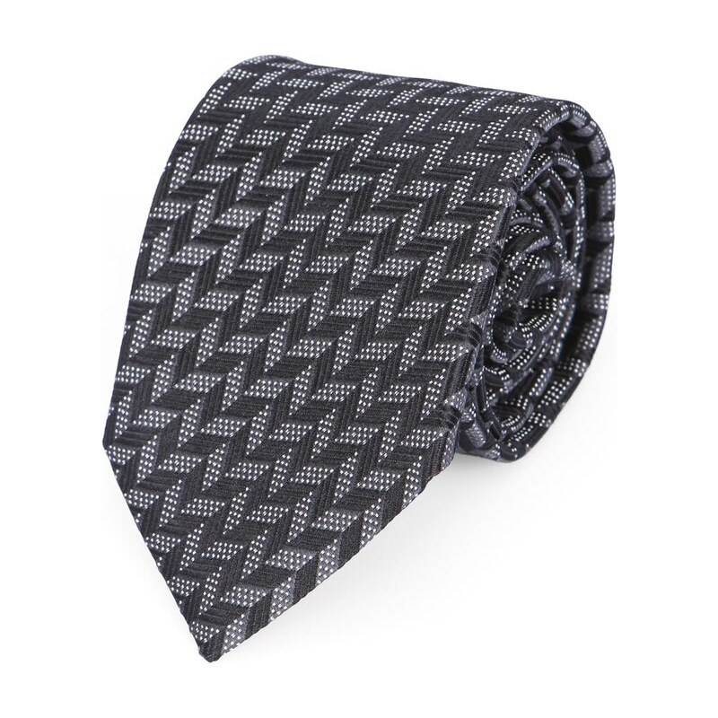 ARMANI COLLEZIONI Grau-schwarze Krawatte mit Pfeilmuster