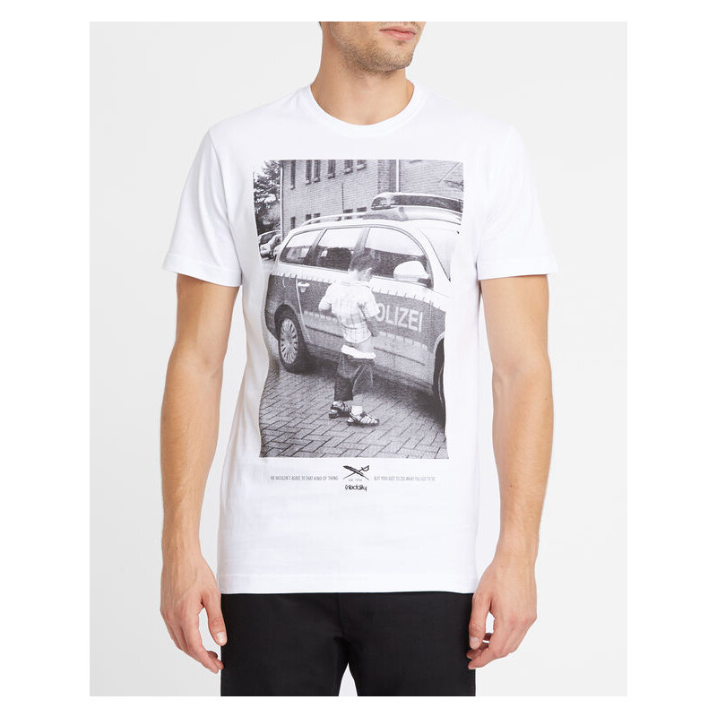 IRIEDAILY Anliegendes T-Shirt Pissizei mit Rundhalsausschnitt und Druck in Weiß