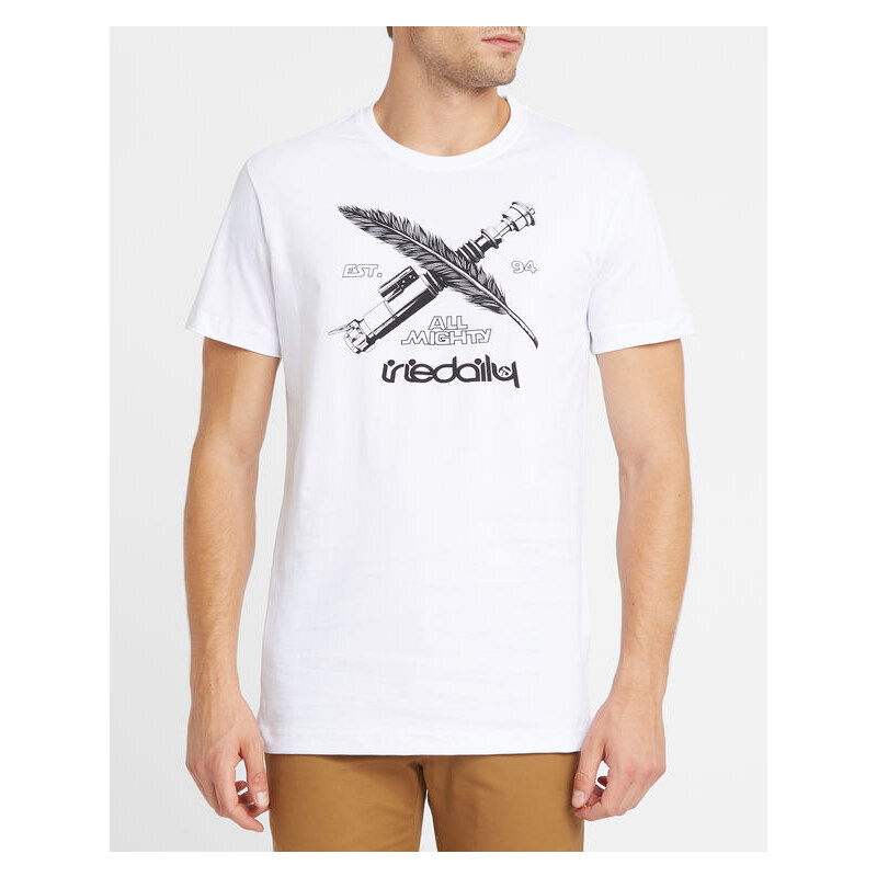 IRIEDAILY Anliegendes T-Shirt mit Rundhalsausschnitt und Druckmotiv City Rules in Weiß