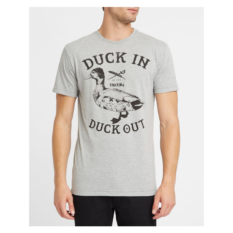 IRIEDAILY T-Shirt mit Rundhalsausschnitt Duck in Duck Out in gemischtem Grau