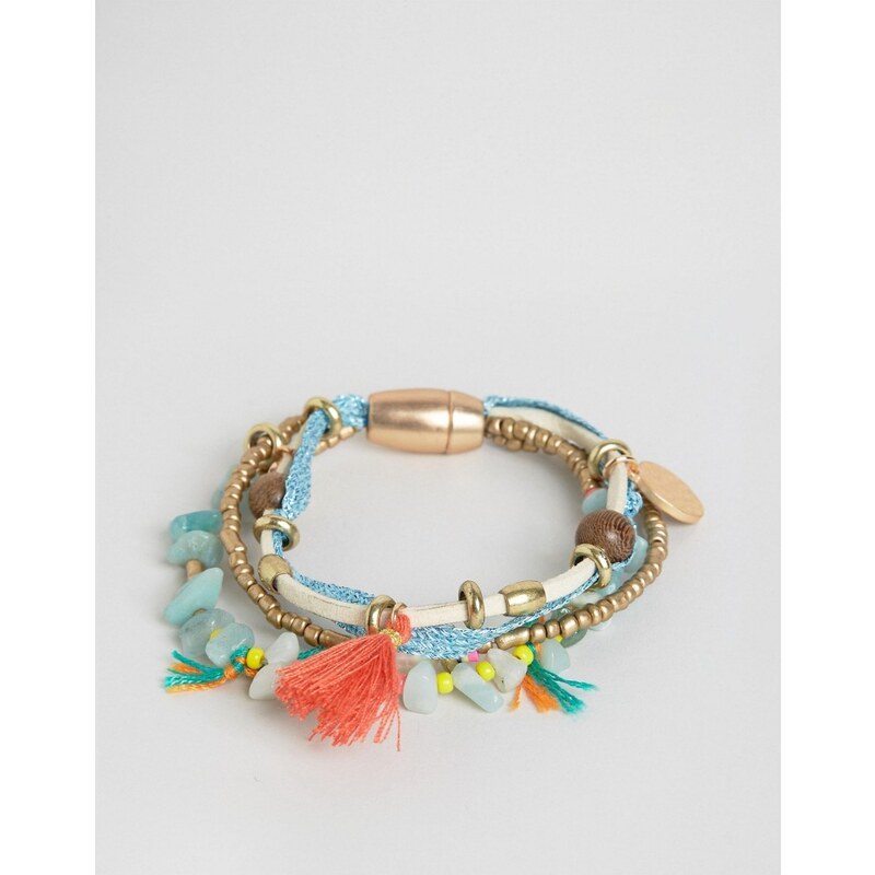 Nylon - Festival-Armbänder mit Perlenquasten im Multipack - Mehrfarbig