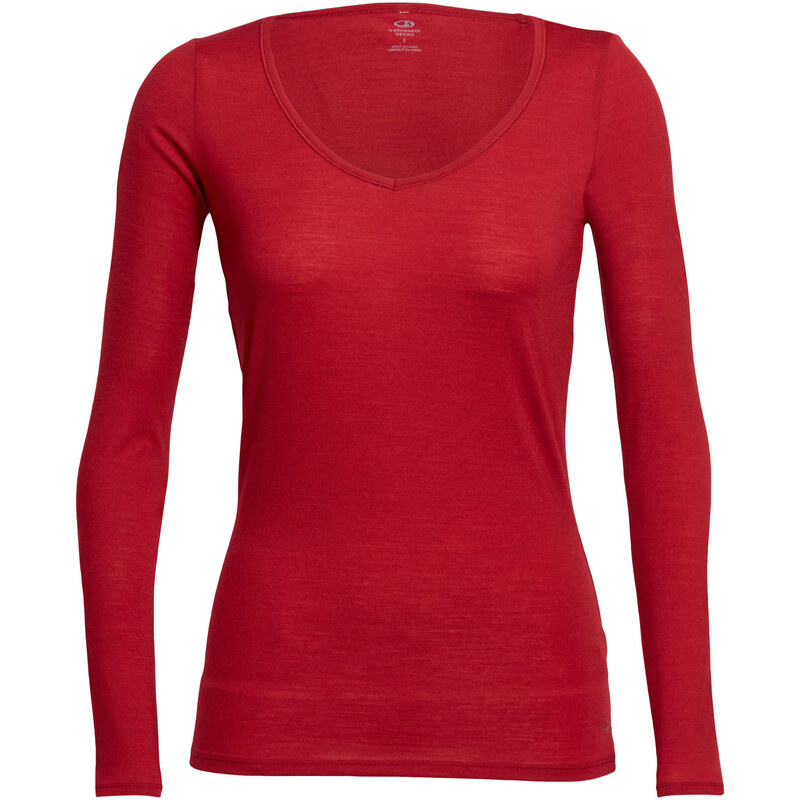 Icebreaker: Damen Funktionsunterhemd / Unterhemd Siren LS Sweetheart, rot, verfügbar in Größe S