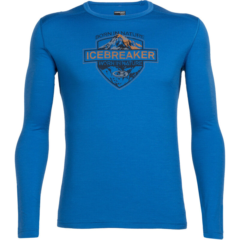 Icebreaker: Herren Outdoor-Shirt / Langarmshirt Oasis Long Sleeve Crewe Alpine Crest, blau, verfügbar in Größe XL