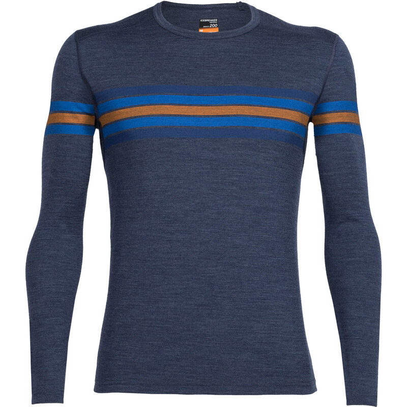 Icebreaker: Herren Outdoor-Shirt / Langarmshirt Oasis Long Sleeve Crewe Coronet Stripe, blau, verfügbar in Größe S