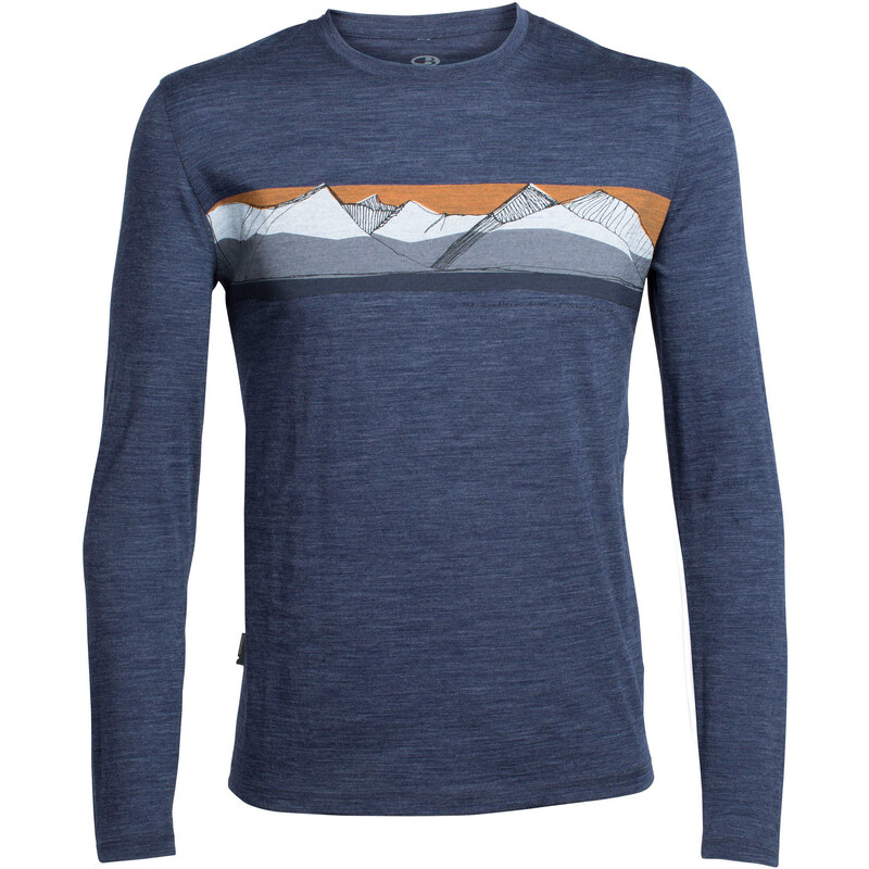 Icebreaker: Herren Outdoor-Shirt / Langarmshirt Tech Lite Long Sleeve Crewe South Alps, blau, verfügbar in Größe XL,XXL