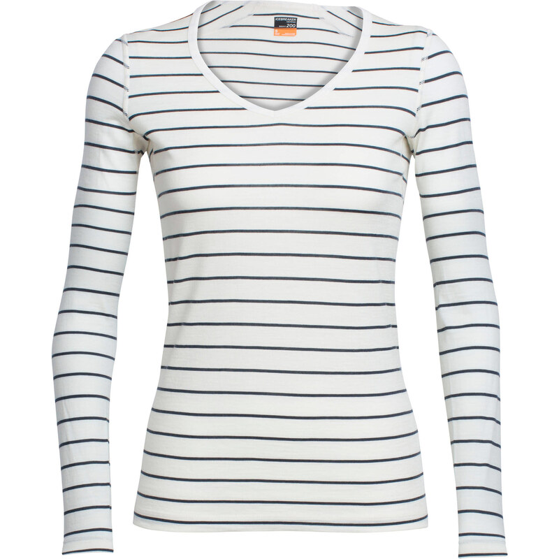 Icebreaker: Damen Outdoor-Shirt / Langarmshirt Oasis Long Sleeve V, weiss, verfügbar in Größe L