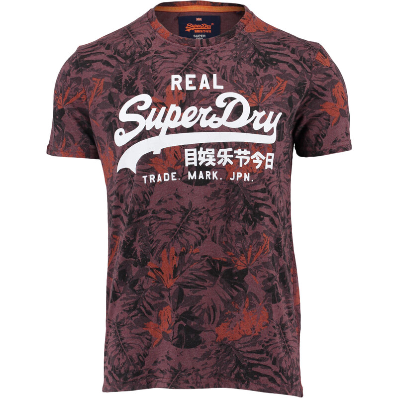 Superdry: Herren T-Shirt Vintage Logo Aop, bordeaux, verfügbar in Größe L