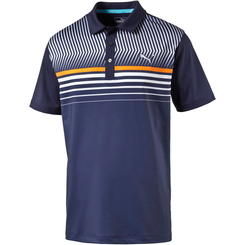 Puma: Herren Golfshirt / Polo-Shirt Surface Stripe Polo, marine, verfügbar in Größe S