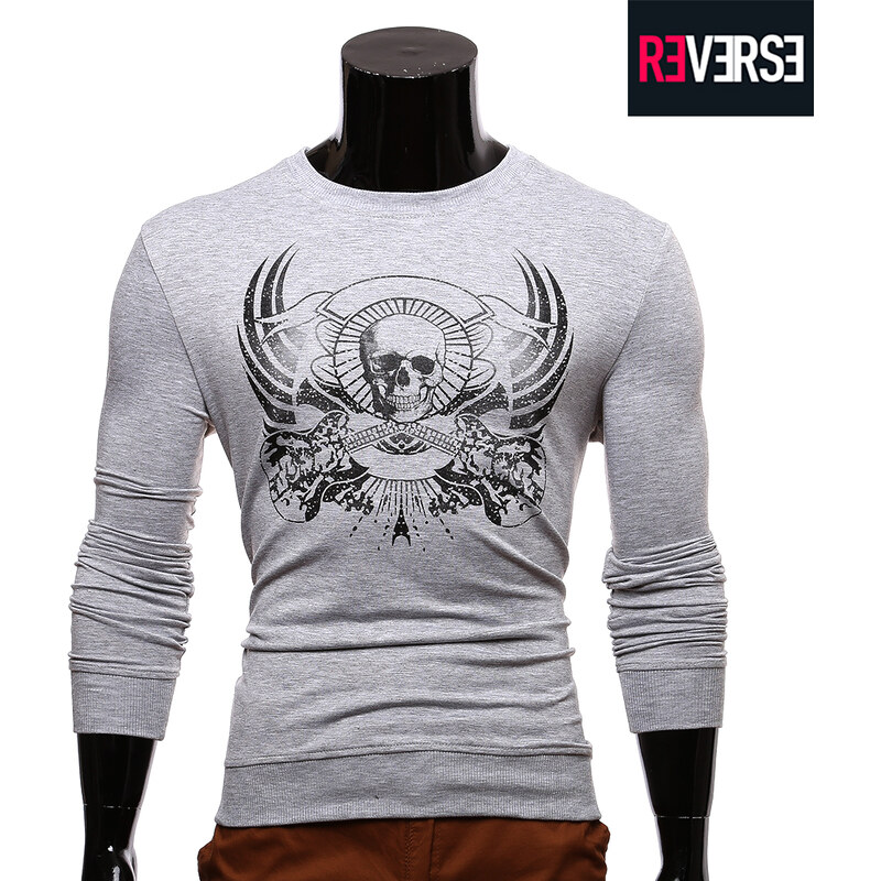 Re-Verse Sweatshirt mit Totenkopf-Print - L