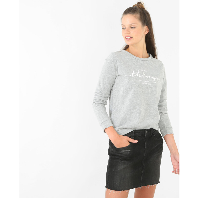 Sweatshirt mit Pailetten Grau, Größe S -Pimkie- Mode für Damen