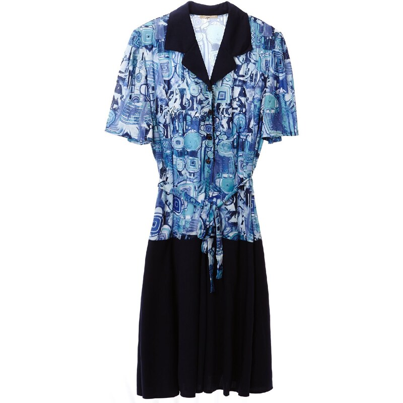 Daxon Kleid mit fließendem Schnitt - hellblau