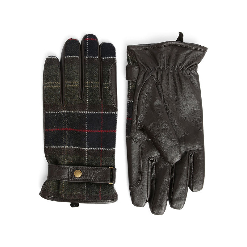 BARBOUR Handschuh aus Leder und Tartanstoff