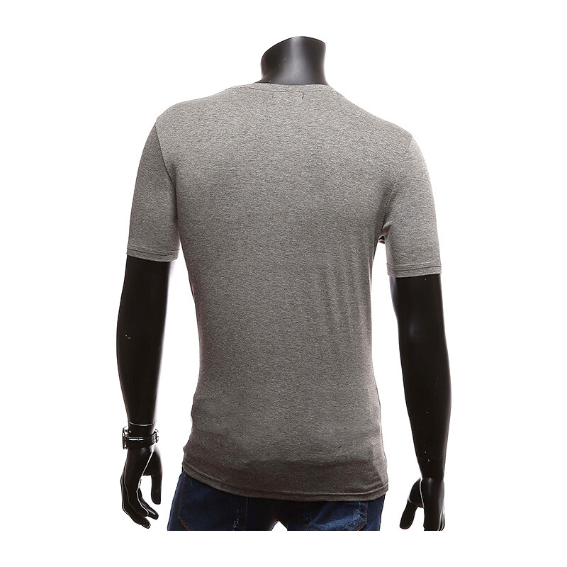 Re-Verse T-Shirt mit gemusterter Brusttasche - Grau - XL