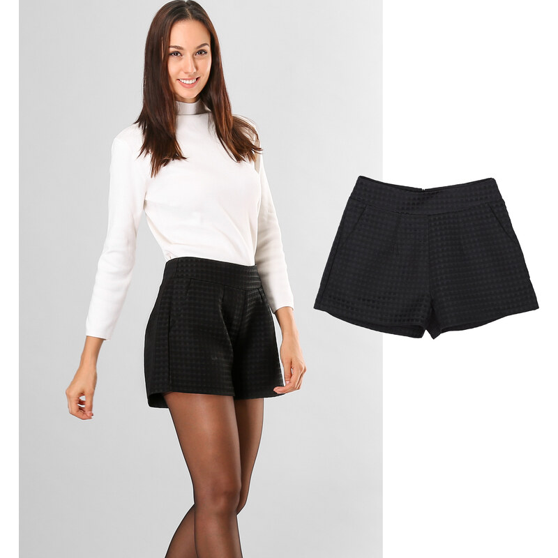 Lesara Unifarbene Shorts im Stepp-Design - XL