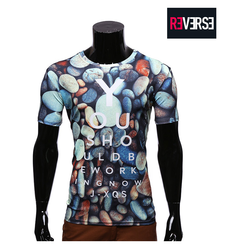 Re-Verse T-Shirt mit 3D-Print Steine - M
