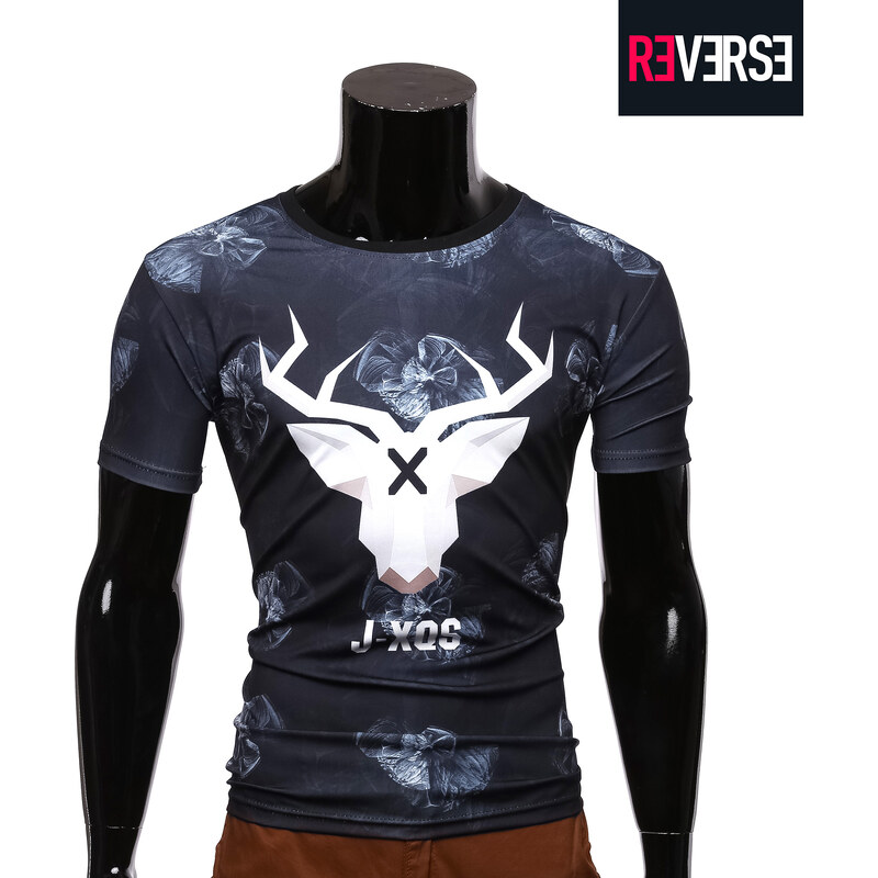 Re-Verse T-Shirt mit 3D-Print Hirsch - L