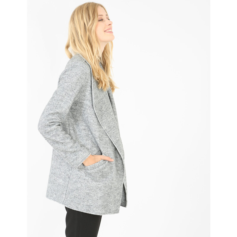Warme Jacke mit Zipfeln Grau meliert, Größe M -Pimkie- Mode für Damen