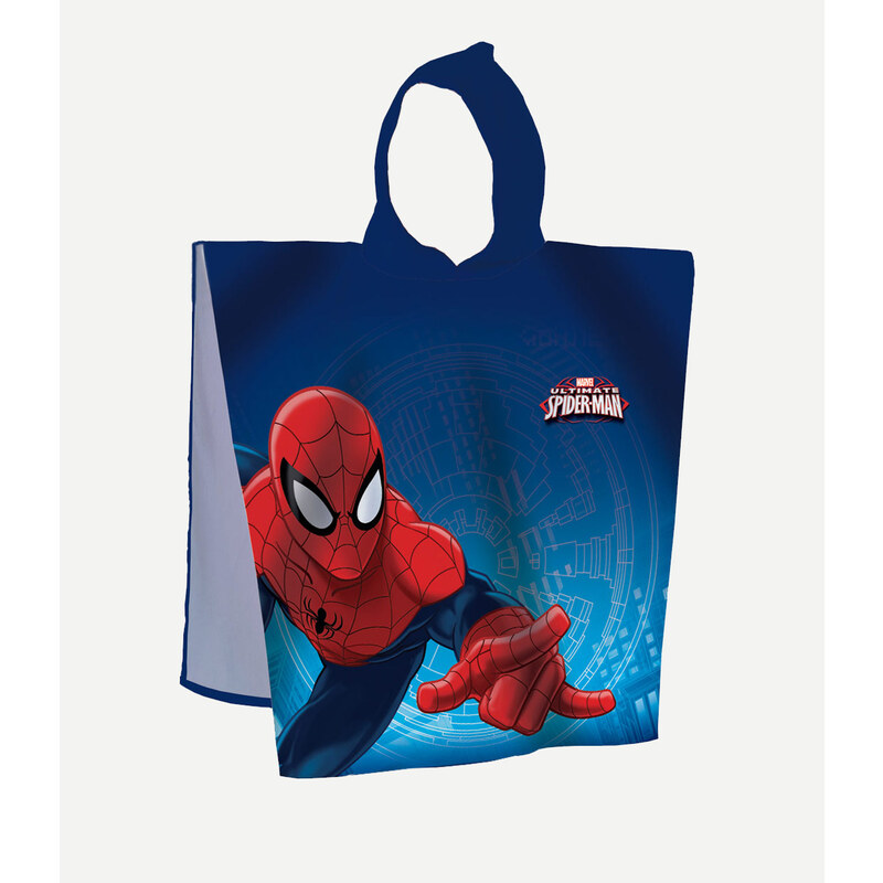 Spiderman Kapuzen-Handtuch blau in Größe UNI für Jungen aus 100% Baumwolle