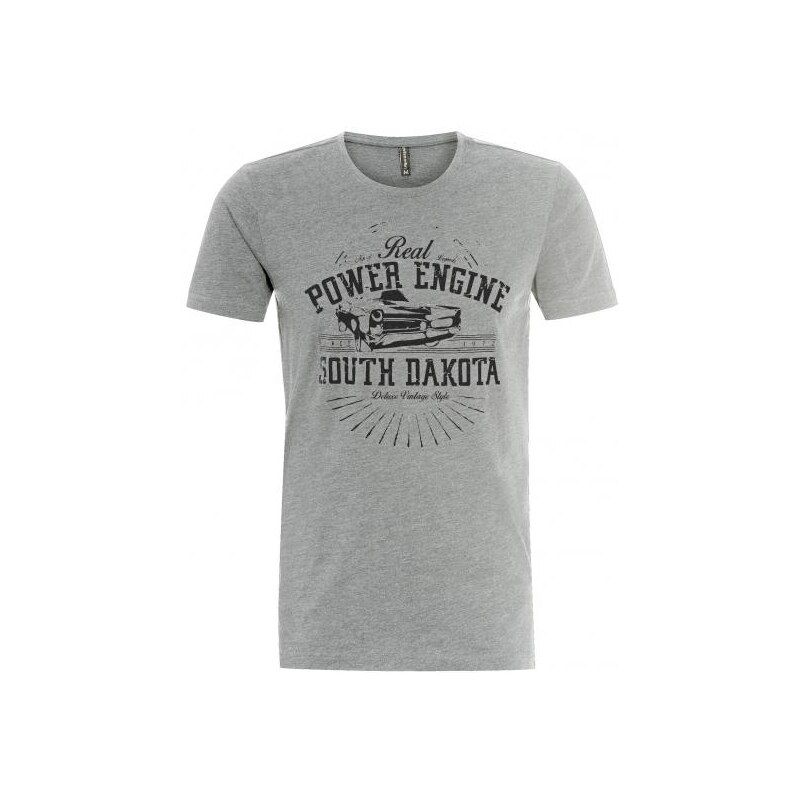 SUBLEVEL Herren T-Shirt Rundhalsausschnitt grau aus Baumwolle