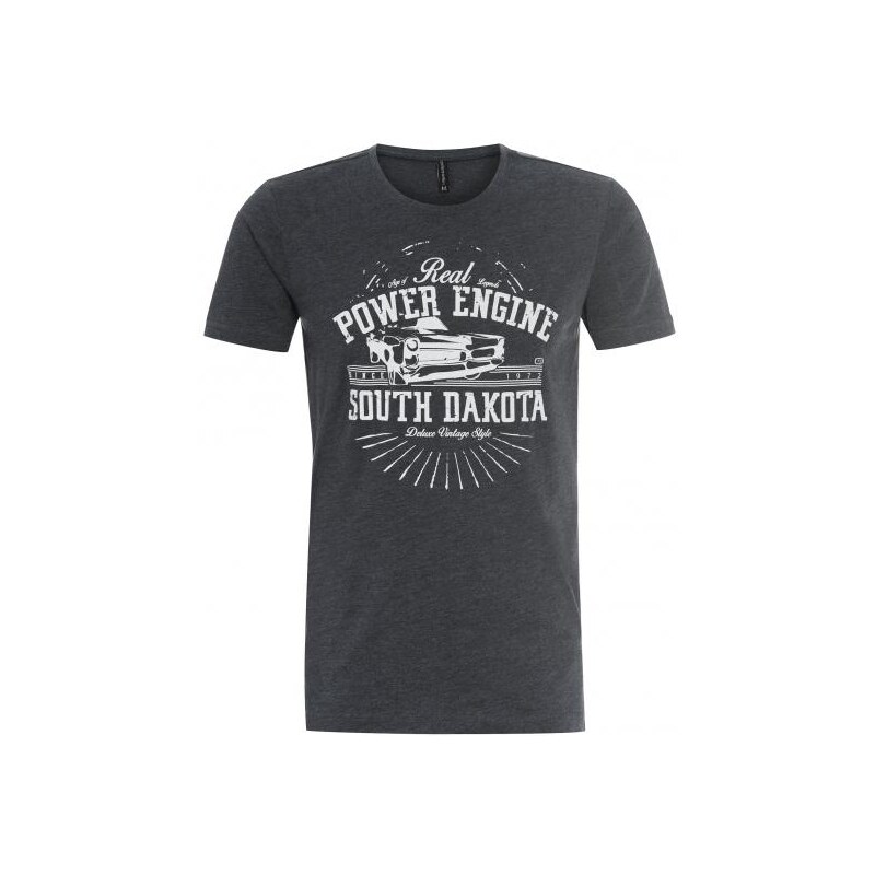 SUBLEVEL Herren T-Shirt Rundhalsausschnitt grau aus Baumwolle