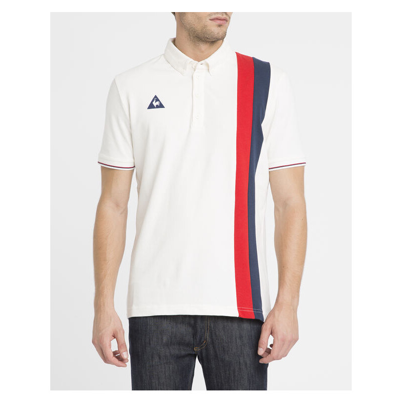 LE COQ SPORTIF Vintage-Poloshirt Stripes in Ecru