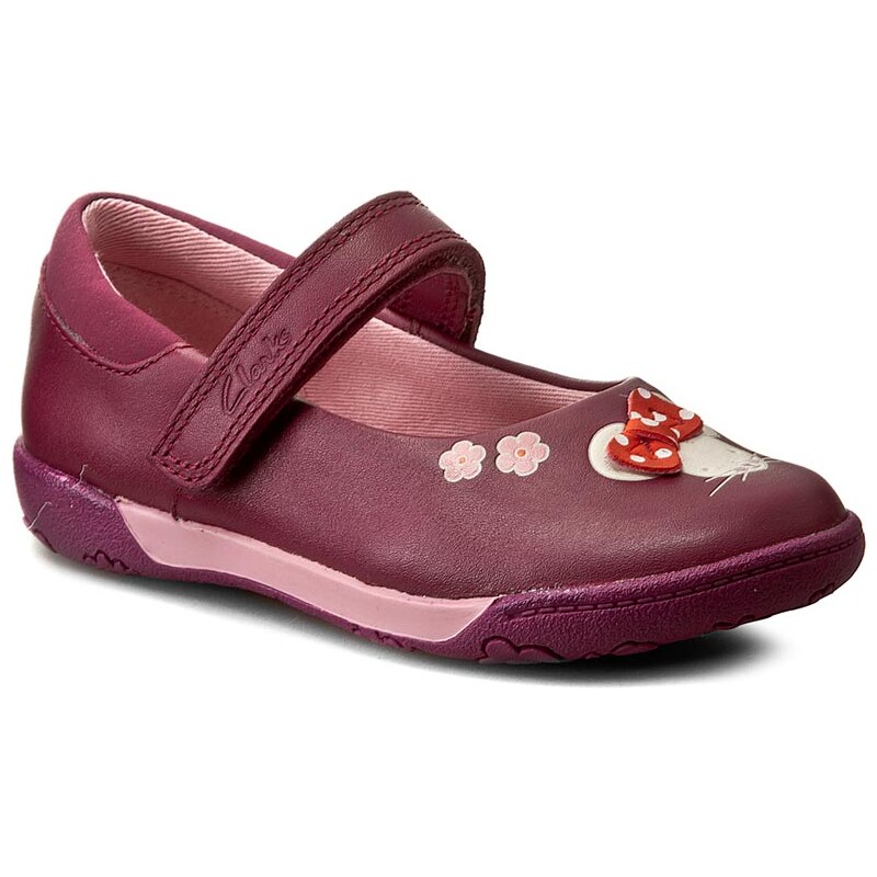 Ballerinas CLARKS - NibblesFay Inf 261191306 Berry Leather