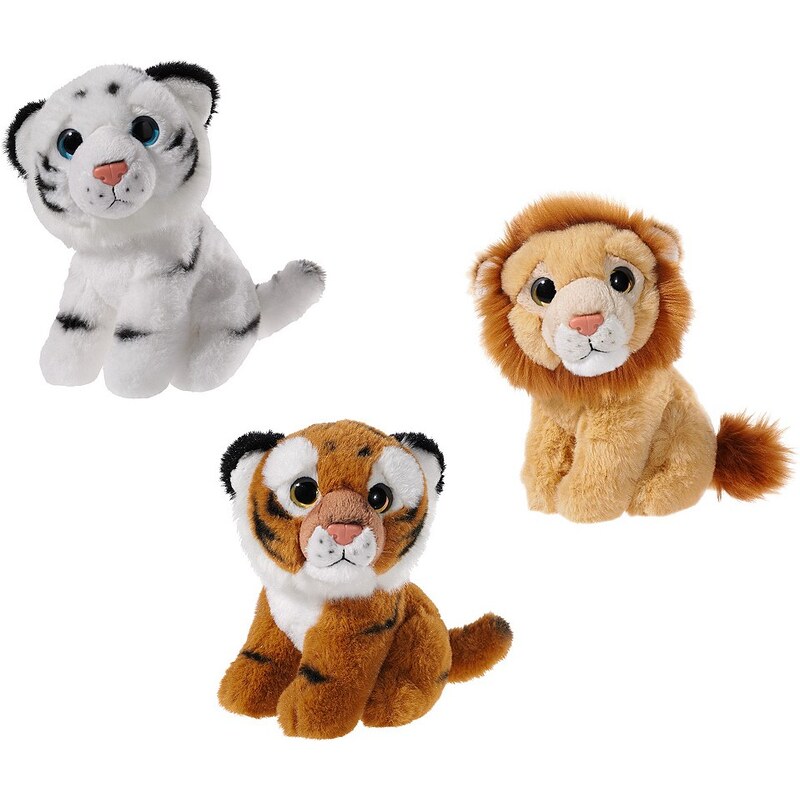 Heunec Set bestehend aus 3 Plüschtieren Panda Bär Tiger und Löwe, »Mini Mi Dschungel«