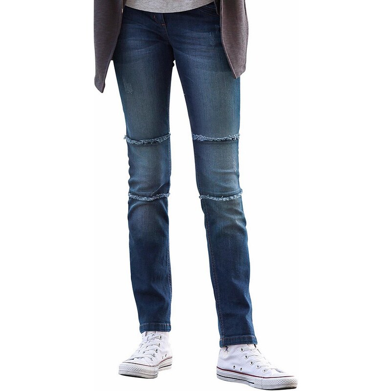 s.Oliver RED LABEL Junior Jeans mit ausgefransten Ziernähten am Knie, für Mädchen
