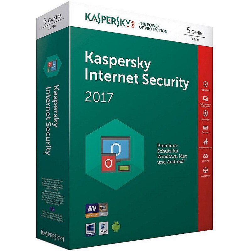 Kaspersky PC - Spiel »Kaspersky Internet Security 2017 5 Lizenzen«