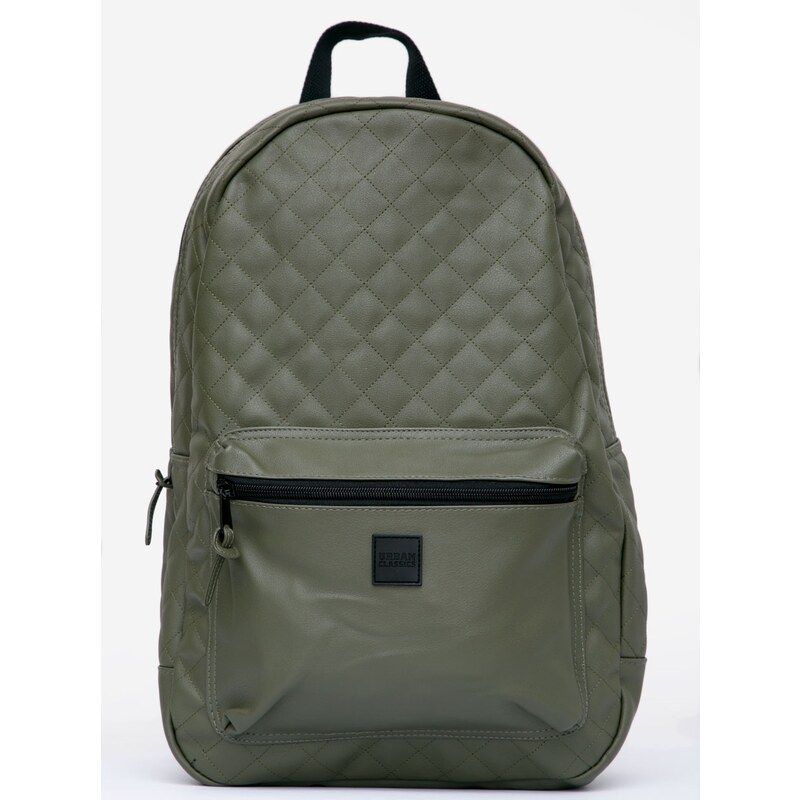 Urban Classics Diamond Quilt Leather Imitation Backpack Olive TB1285
